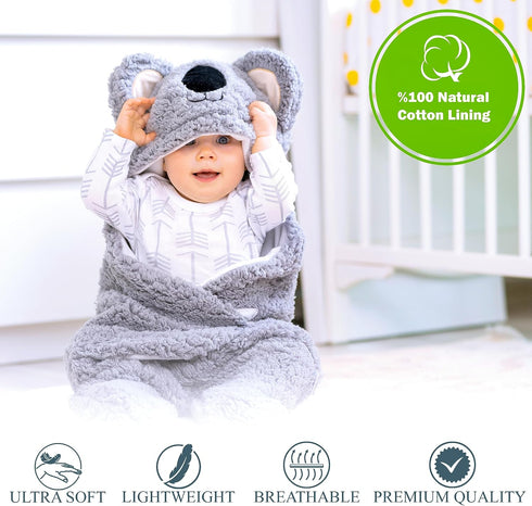 0-6 BYDOOO BD Baby Swaddle Blanket Koala Months Cute Organic Ultra Soft Plush Stuff Must Have Infants Girls Boys