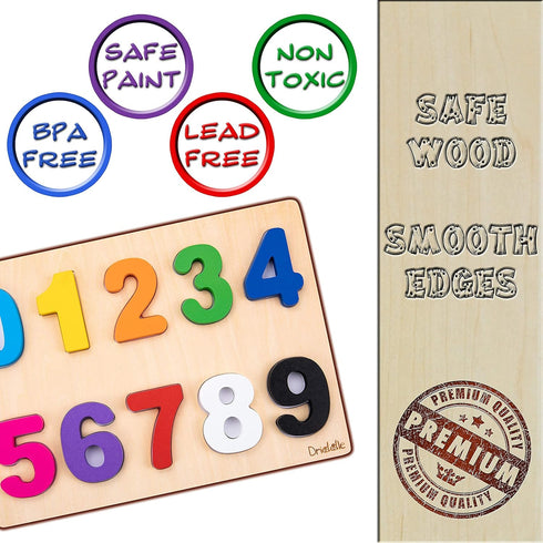 Magnetic Wooden Educational Number Puzzle - Learn Numbers & Color Recognition Toy for Toddler Preschool Game