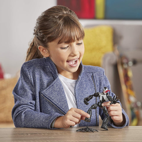 Spider-Man Marvel Bend and Flex Venom Action Figure Toy, 6-Inch Flexible Figure for Kids Ages 4 and Up, Includes Web