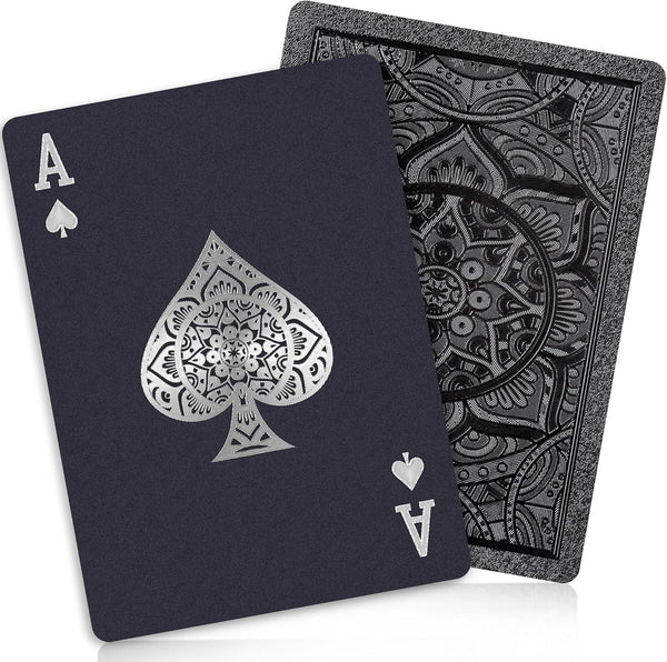Wkchxd Playing Cards, Plastic Playing Cards, Deck of Cards, Waterproof Poker Cards, Black