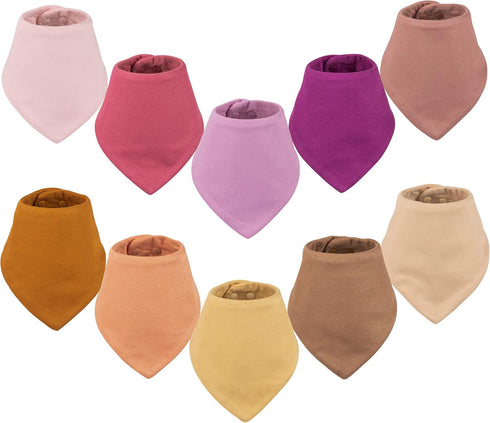 Tiny Twinkle Bandana Scarf Bibs - Water Resistant and Absorbent Infant Drool