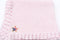 Sanjit Knitted Hand Crochet Finished Pink Cotton Blanket Trimmed with Star Applique
