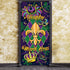 Blulu Mardi Gras Door Cover, New Orleans Carnival Decorative Hanging Welcome Banner Flag for Party