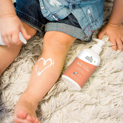 Earth Mama Sweet Orange Baby Lotion 8 Fl Oz (2-Pack) | Moisturizing Lotion for Newborns, Sensitive Skin Care with Shea