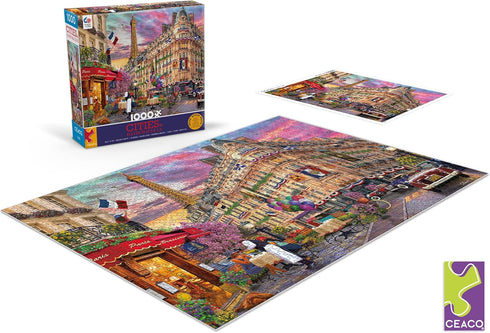 Ceaco David Maclean Cities - Bonjour Paris 1000 Piece Jigsaw Puzzle