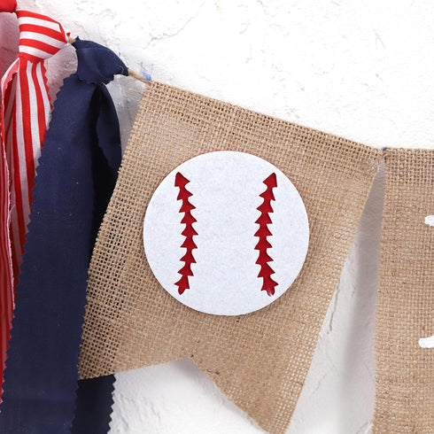 1st Baseball Birthday Banner - All-Star Crown, High Chair Banner, Cake Flag, Our Little All-Star Decoration
