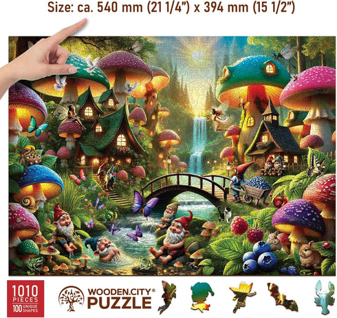 1000 1000 100 WOODEN.CITY Wooden Puzzle Pieces Mushroom Wonderland Premium Piece Wood Puzzle for Adults with Whimsy