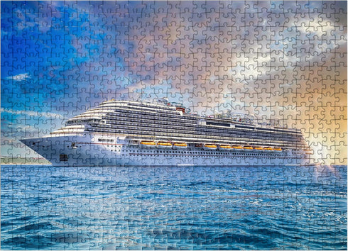 MyPuzzle Premium 500 Piece Jigsaw Puzzle - Cruise Ship in The Caribbean for Adults