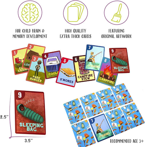 Camping Outdoors Go Fish! Card Game by Little Likes Kids - Classic Family Game for Kids, Diverse Matching Pairs