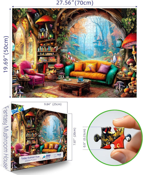 1000 27.5"x19.7" Blueforest Piece Jigsaw Puzzle for Adults - Whimsical Forest Living Room Magical Puzzle, Challenging