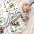 Novusopt Sloth Blanket Monogrammed Baby Blanket with Name Personalized Sloth Receiving Blankets Girl