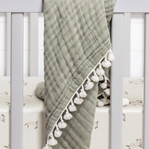 100% Crane Baby Organic Cotton Gender Neutral Animal Nursery Bedding, Fitted Sheet, Soft Breathable GOTS Certified