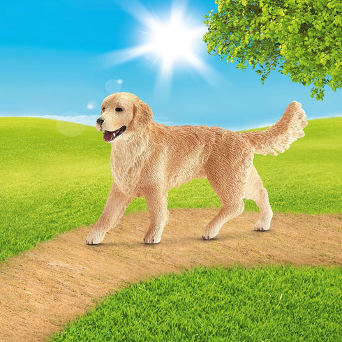 3 3+ 16395 schleich Farm World - Female Golden Retriever Figurine - Realistic Barnyard Dog Figure for Screen-Free Play