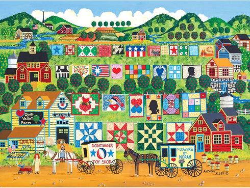 RoseArt - Home Country - Quilt Valley Farm - 1000 Piece Jigsaw Puzzle
