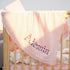 Cozy Personalized Floral Embroidered Name Blanket Soft Cotton Knit Newborn Blanket, Custom Keepsake Gift, Cover