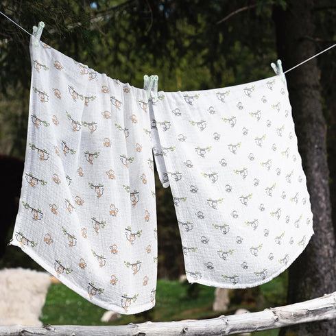 45 45 inches Bacati - Baby Blanket Unisex Swaddle Wrap Soft Breathable Cotton Muslin Swaddle Blankets Neutral Receiving