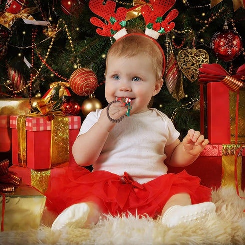 Christmas Baby Silicone Teether Christmas Tree and Bear Teething Ring Christmas Teething Toys Toddler Teething Chew