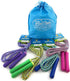 Deluxe Jump Ropes 7-Foot (7') - Pink, Green, Purple & Blue Gift Set with Bonus Storage Bag - 4 Pack