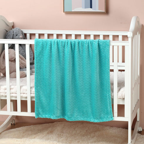 CREVENT 30''X40'' Soft Cozy Warm Baby Blankets - Solid Color for Boys Girls, All Season Use, Newborn Essentials (Wave