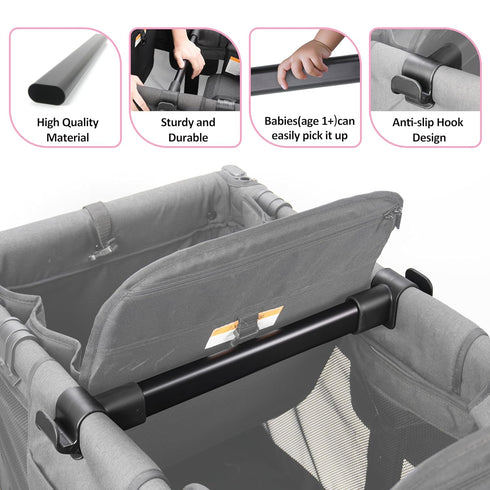 W2 2-Seater W2 Stroller Wagon Support Bar for WONDERFOLD Elite & Veer Wagon | Removable & Easy Install | Kids-Friendly