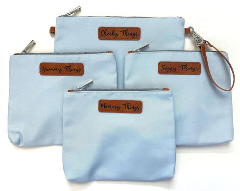 Orange Blossom Diaper Bags Stylish Diaper Bag Organizing Pouches - XL Set of 4 Light Blue