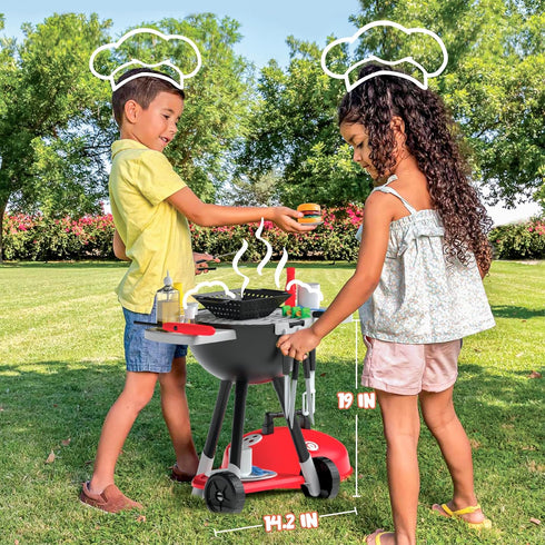 Set, Set, Playset 2 3 4 JOYIN Kitchen Toy BBQ Play Grill, Cooking Toy Little Chef Play, Kids Grill Interactive BBQ