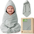 100% Organic Cotton Plush Woven Hooded Baby Bath Towels - Soft and