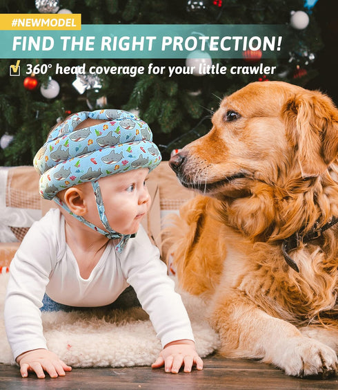 Baby Helmet for Crawling Walking Baby Head Protector - Head Protection for Infant Baby No Bumps and Soft Cushion Safety Headguard I Toddler Inflatable Helmets 1-2 Years Old, 6-12 Months by Simply Kids