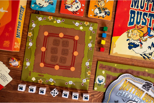 Mutton Bustin Rodeo Themed Party Board Game - For 2 to 4 Players, 25th Century Games