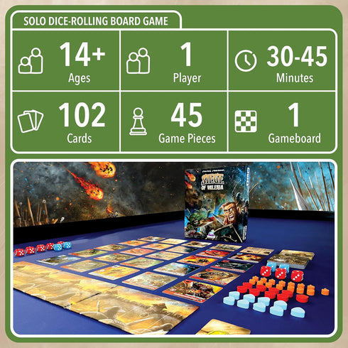 Daily Magic Games Siege of Valeria Board Game - Tower Defense Solo Board Game with Dice Rolling and Combo Cards. Single
