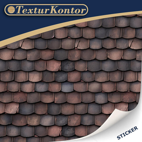 TexturKontor 3 1:12 Sheets Self-Adhesive Roof Tiles and Shingles for Dollhouses Scale (Roof Shingles red)