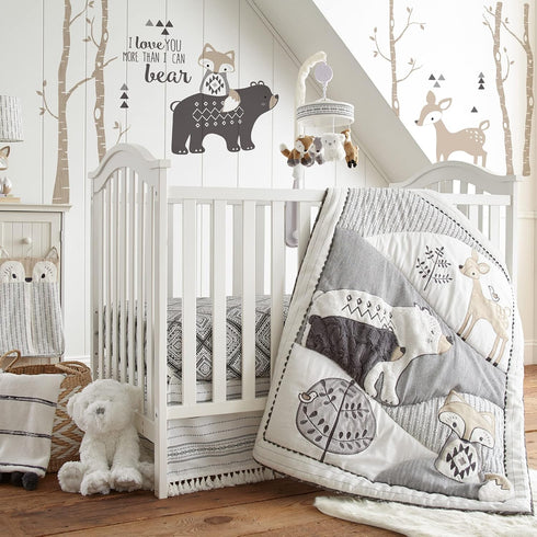 Levtex Baby Bailey Geo Tribal Crib Fitted Crib Sheet, Cotton, Charcoal, White - Same as in Set by Levtex Baby
