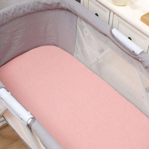 3 Pack, 100% 33" 17" Onacosht Muslin Bassinet Sheets Cotton Baby Fitted Sheet X for Rectangle, Round, Oval, Hourglass