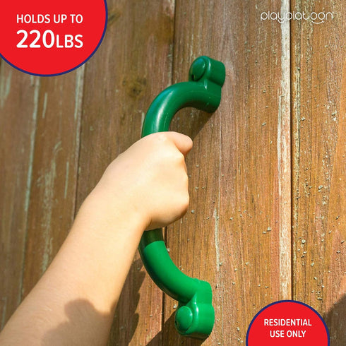 Play Platoon Playground Safety Handles, 2 Pack Green Grab Handle Bars for Outdoor Jungle Gym