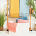 MINTWOOD Design 22in Extra Large Blanket Basket Holder, Rectangle Rope Woven Storage Baskets with Handles, Creamy White