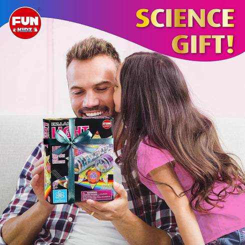 Twins Kaleidoscope Kit for Kids, FunKidz DIY Kaleidoscope Making Craft Kit with Prism Gift Optical Illusion Science