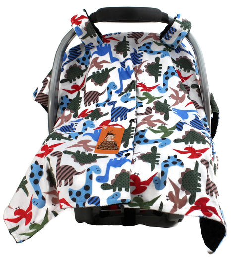 Dear Baby Gear Deluxe Car Seat Canopy - Infant Car Seat Cover with Prehistoric Dinosaur Design