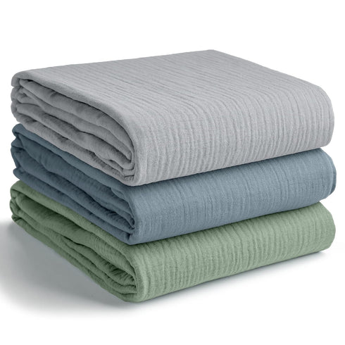 Pack 3 Comfy Cubs Muslin Swaddle Blankets of and Baby Changing Pad Compact Size Bundled