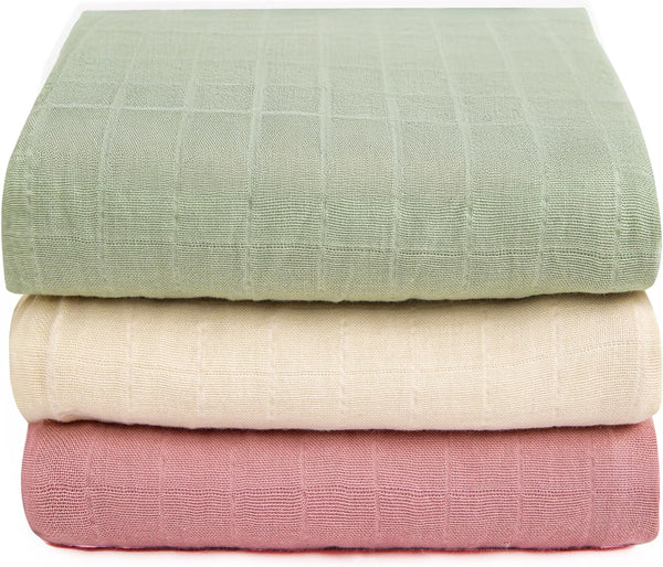 Organic Muslin Swaddle Blankets, 100% Organic Cotton, Baby Wrap for Boys and