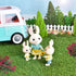Honey Bee Acres The McScampers Rabbit Family - 4 Mini Flocked Doll Play Figures for Kids, Collectibles, Pretend Play