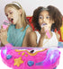 Mozlly Playset MP3 Super Star Kids Karaoke Machine with Microphone Stand - Pink Microphone with Stand with Built