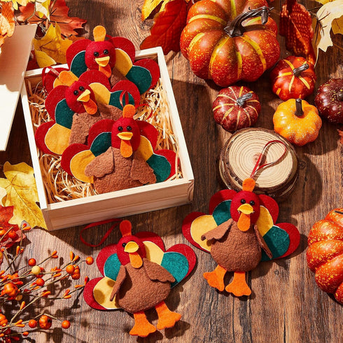 Suhine 24 Pcs Thanksgiving Turkey Toy, Mini Stuffed Animal Bulk for Thanksgiving Party Decor and Birthday Gifts