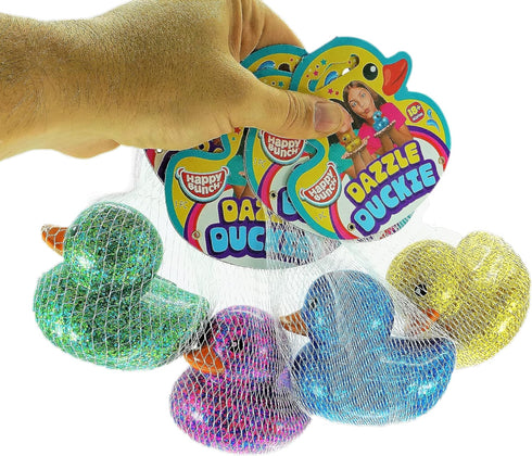 (4 4343-4s JA-RU Giant Glitter Rubber Ducks Rubber Duckies Assorted) Baby Bath Toys & Pool Beach Essentials. Stress