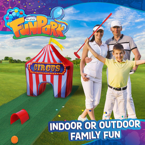 Set 13-Piece 6+ FunPark Inflatable Mini Golf Course with Adjustable Clubs, Balls, Putting Cups, Green Mats and Themed