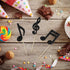 24Pcs Gyufise Music Notes Cupcake Toppers Black Glitter Musical Symbol Cupcake Picks for Rock Music Concert Theme Baby