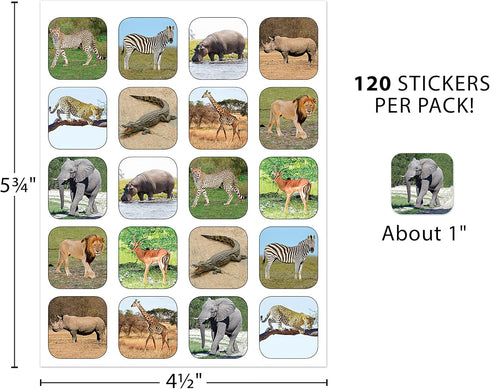 Teacher Created Resources 5468 Safari Animals Stickers