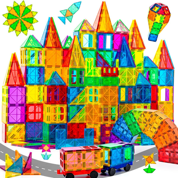 cossy 120Pcs Magnet Tiles Magnetic 3D Building Blocks Set for Kids 3+ with Stronger Magnets, Educational Construction