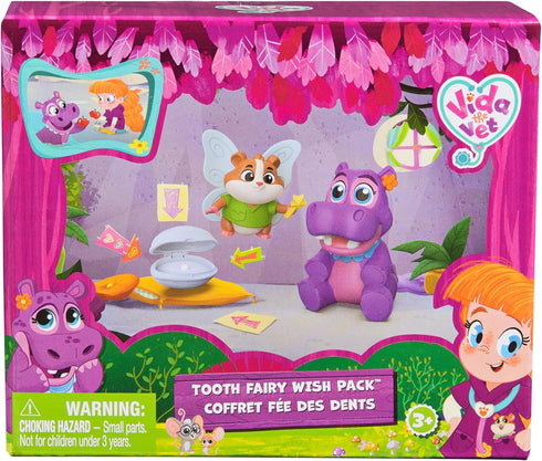 Pack 3 Vida The Vet, Tooth Fairy Wish with Popcorn & Juno Toy Figures with a Tooth in Clam Shell Accessory, Kids Toys