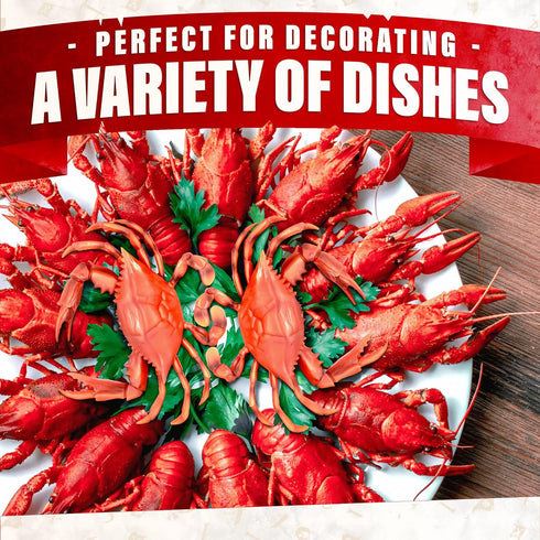 2PCS Plastic Red Crabs – Realistic Fake Crab Decor, Ocean Animal Figurine for Party Decorations and Kitchen Decor