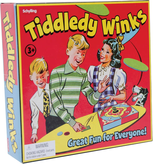 Schylling Tiddledy Winks - Classic Family Game with Game Board, Cup, and Winks, Ages 3+